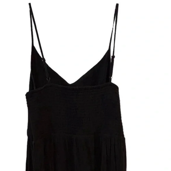 Aerie Women's Black V-Neck Maxi Dress w/ Front Cut-Out Detail Size Large - Picture 3 of 14